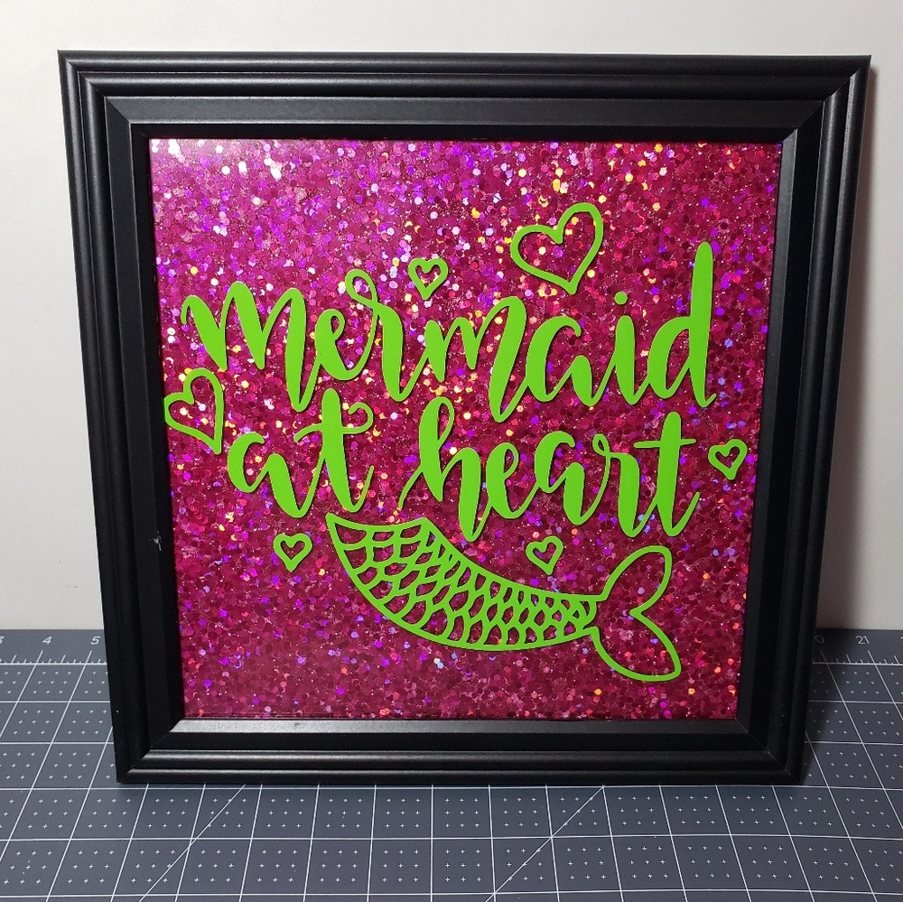 Mermaid at heart framed quote